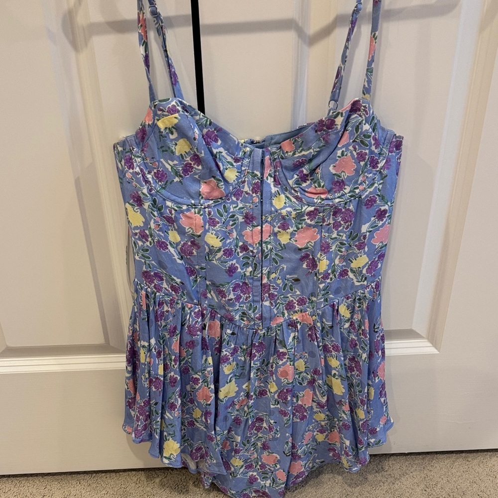 For love and lemons purple dress with one piece attached.